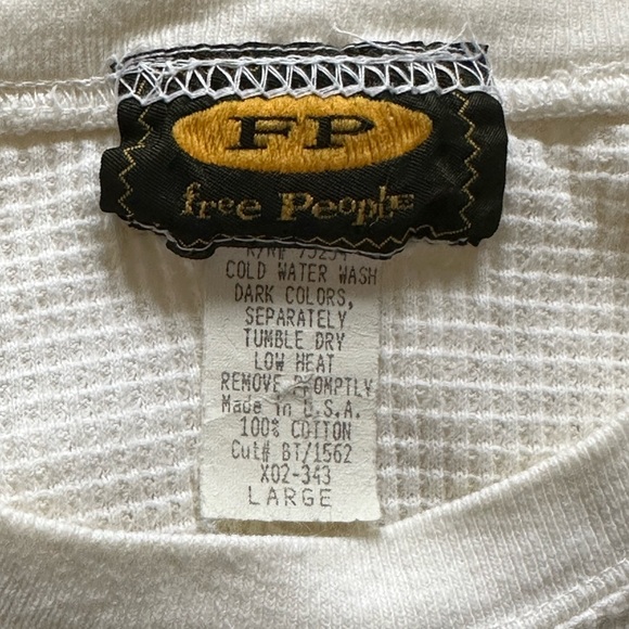 Free People Vintage White Thermal T-Shirt - Picture 5 of 5